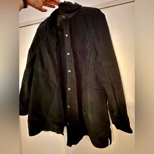 J Jill XL Black Corduroy Button Up Shirt